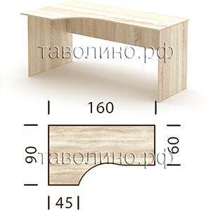 Симпл (Simple) SET160-1 L/R | Стол асимметричный, 160х90х75 см - купить в Петербурге